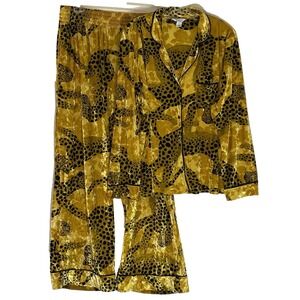 Sofia Intimate Pajama Set Womens XL Top 3X Bottom Leopard Print Animal Pockets